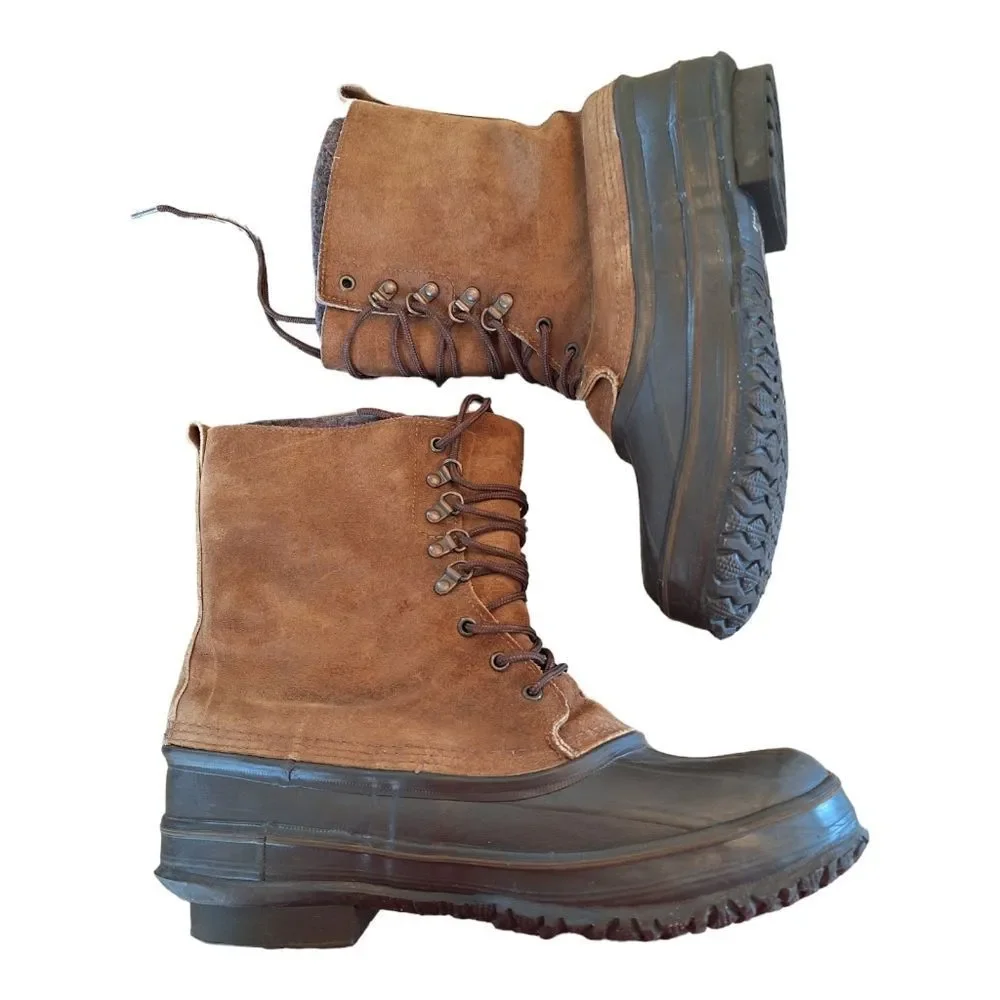 Eddie Bauer Duck Boots Made in USA Men's size 11 Fiberglass Shank Wool Lining